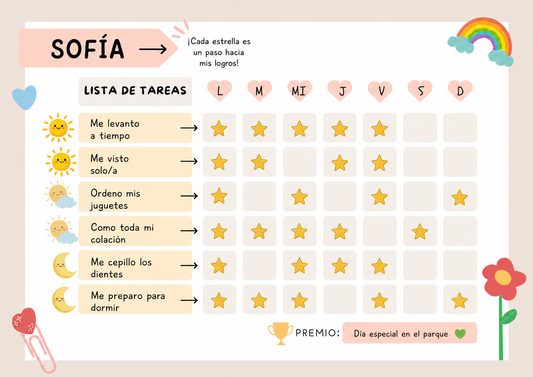 Tablero de Hábitos y Tareas Infantil | Rutinas y Autonomía